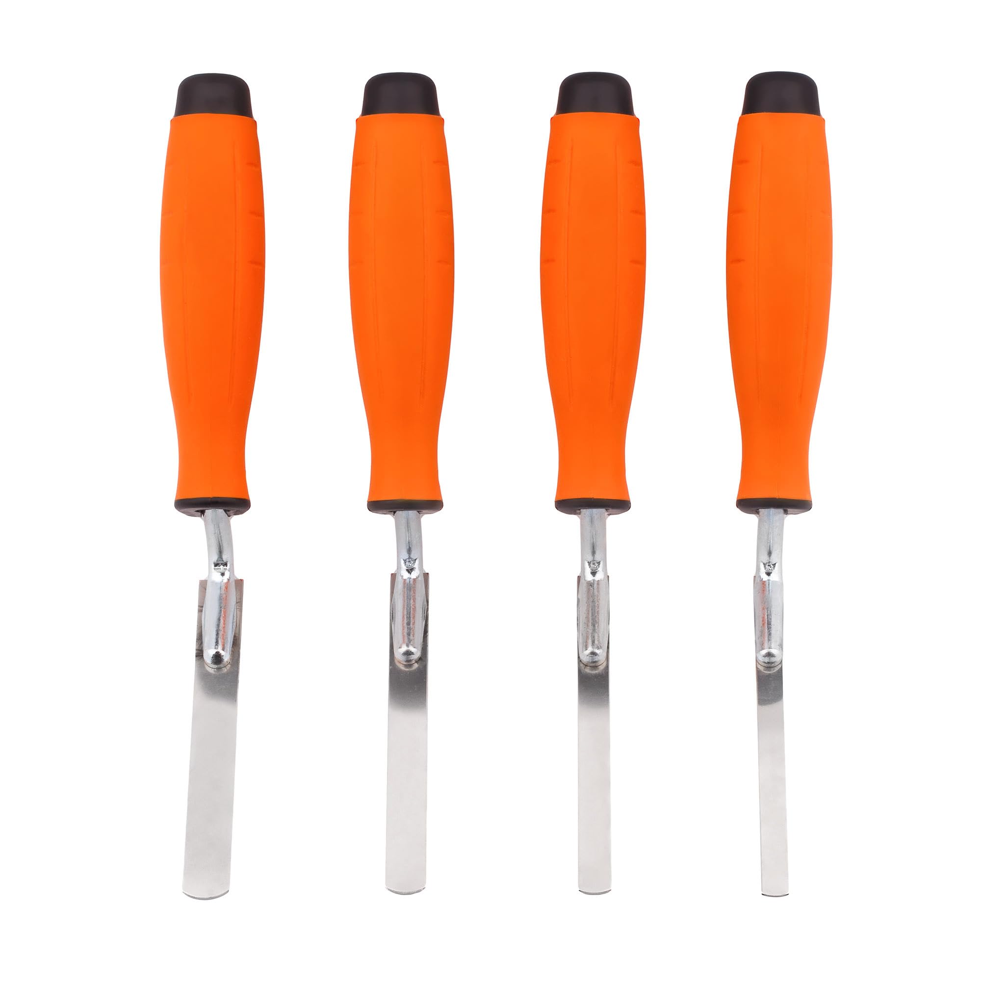 Mivos Lot de 4 truelles à Joints en Acier Inoxydable - Largeur 8 10 12 14 mm - avec poignée Souple et Lame Flexible en Acier Inoxydable - Truelle à Joints pour jointoiement Briques et Briques de