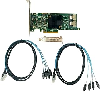 LSI 9207-8i RAID Controller Card 6Gbs SAS HBA P20 IT Mode for ZFS FreeNAS unRAID RAID Expander Card + 2 * 8087 SATA Cable