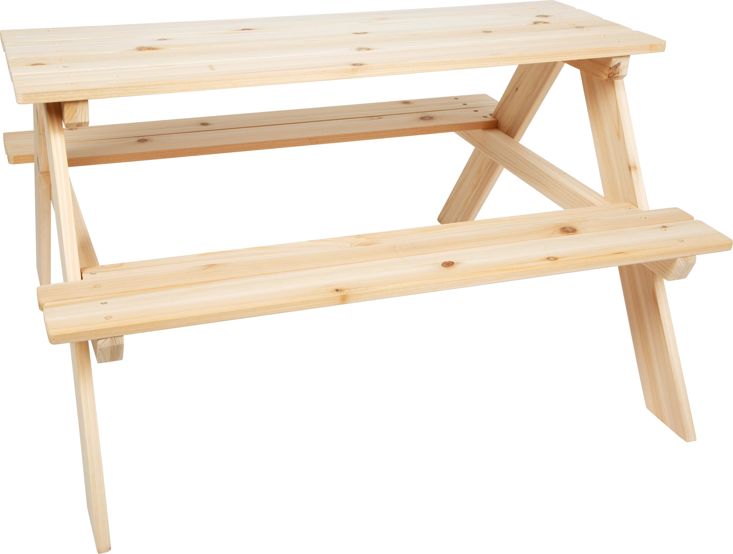 Small Foot Table de Pique-Nique pour Enfants, Deux bancs et Une Table en Bois Massif, à partir de 2 Ans, 12830