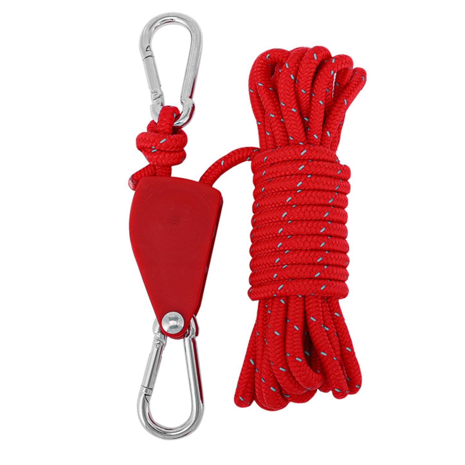 Jenngaoo Camping Tent Rope, 5m Reflective Tent Rope Pulley Cord with Metal Tensioner 6mm Portable Adjustable Fix Camping Rope for Camping, Canopy Shelter, Climbing