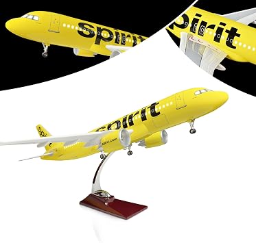180 Spirit Airways 320 Model Jet Plane Model for Adults with LED Light