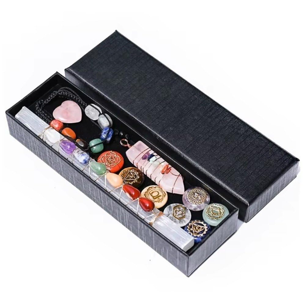Coffret cadeau spirituel avec bracelet de guérison des chakras naturel