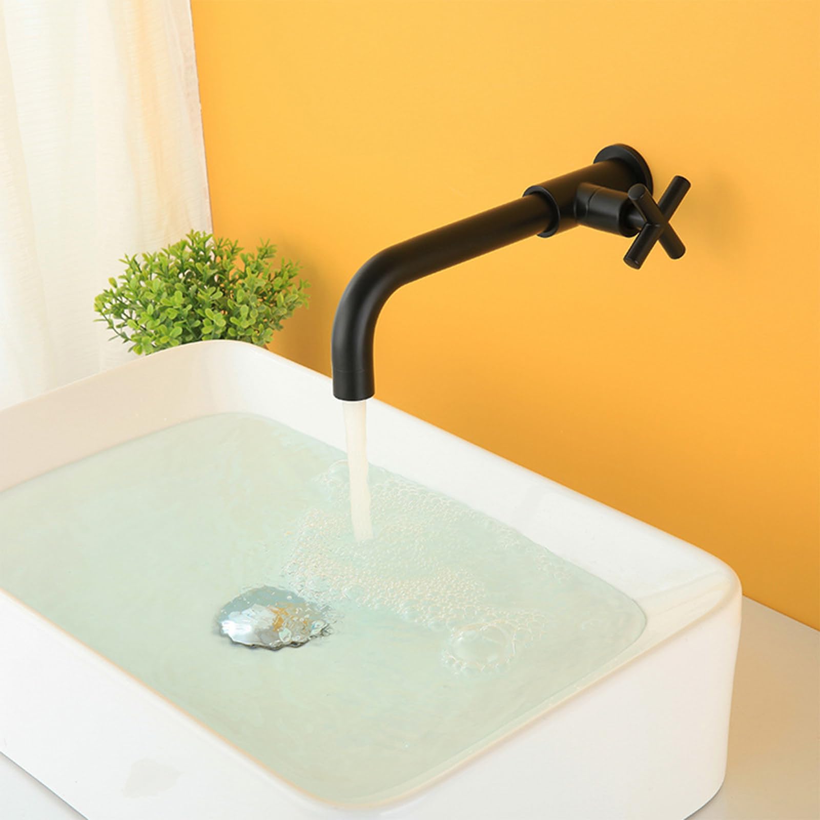 Alargar Montado en La Pared Grifo de Fregona Latóngrifo Fregadero Fregona Grifo La Manija Cruzada Controla el Agua Fría Fregona Piscina Grifo Apto para Fregar Piscinas