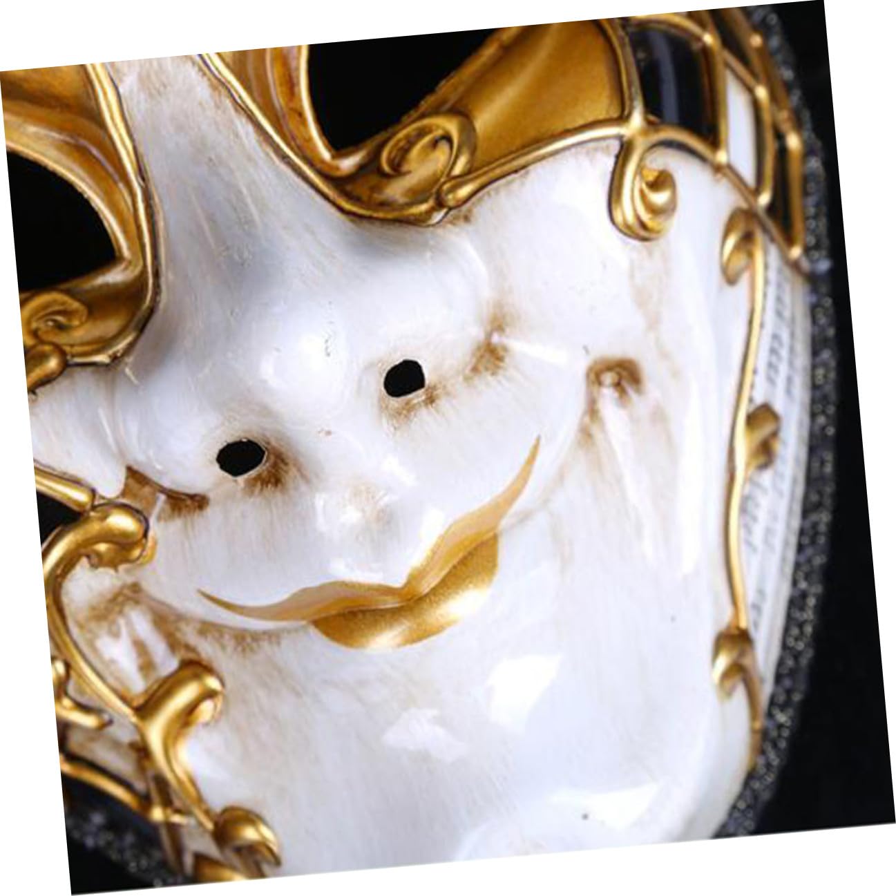 Artibetter Maschera Veneziana Nera a Tutto Volto in Plastica e Tessuto Decorazione a Campanello per Performance di Carnevale ed Esposizioni di Animazione