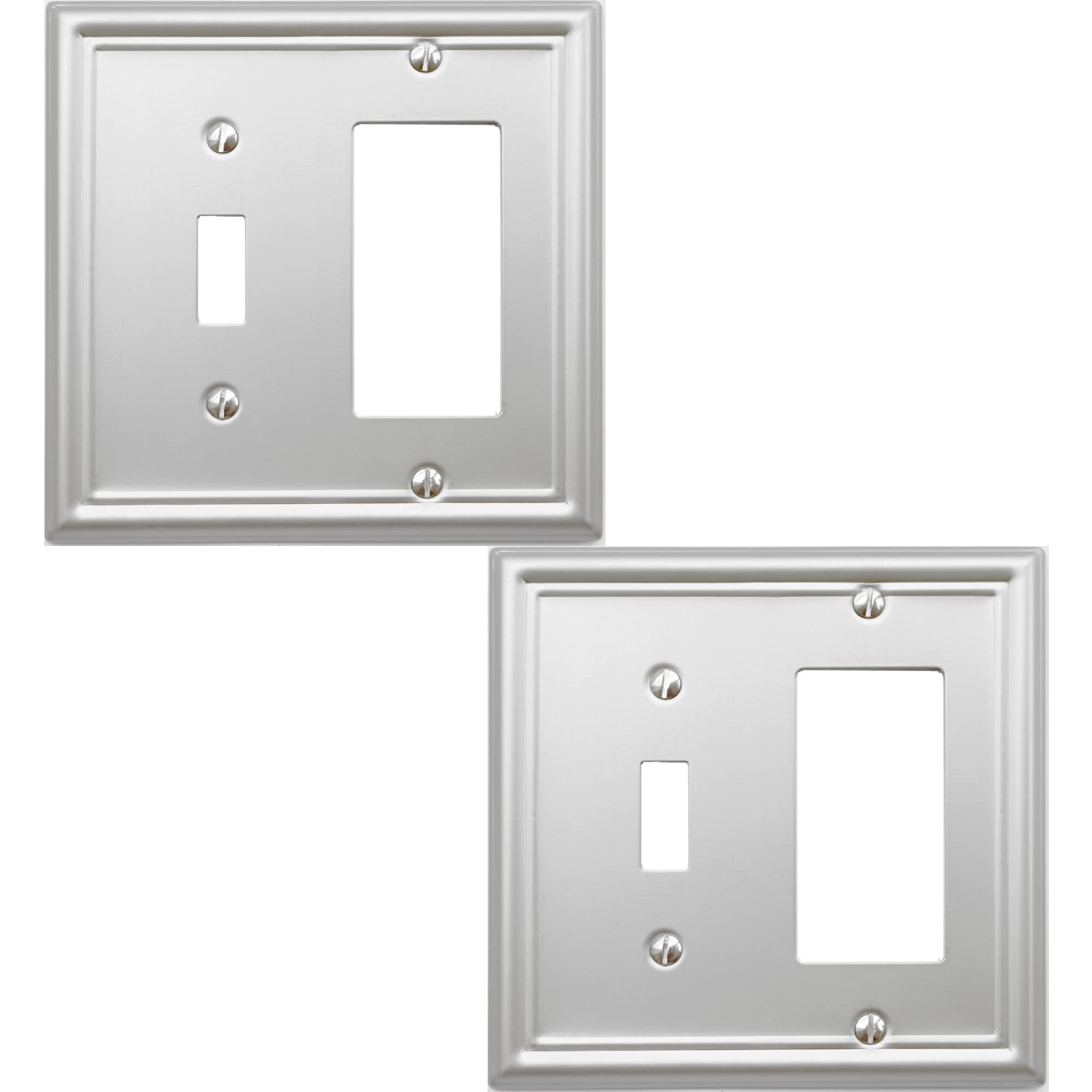 OKAWYC Toggle/Decorator Light Switch Cover Luca Metal Wall Plate, 2 ...