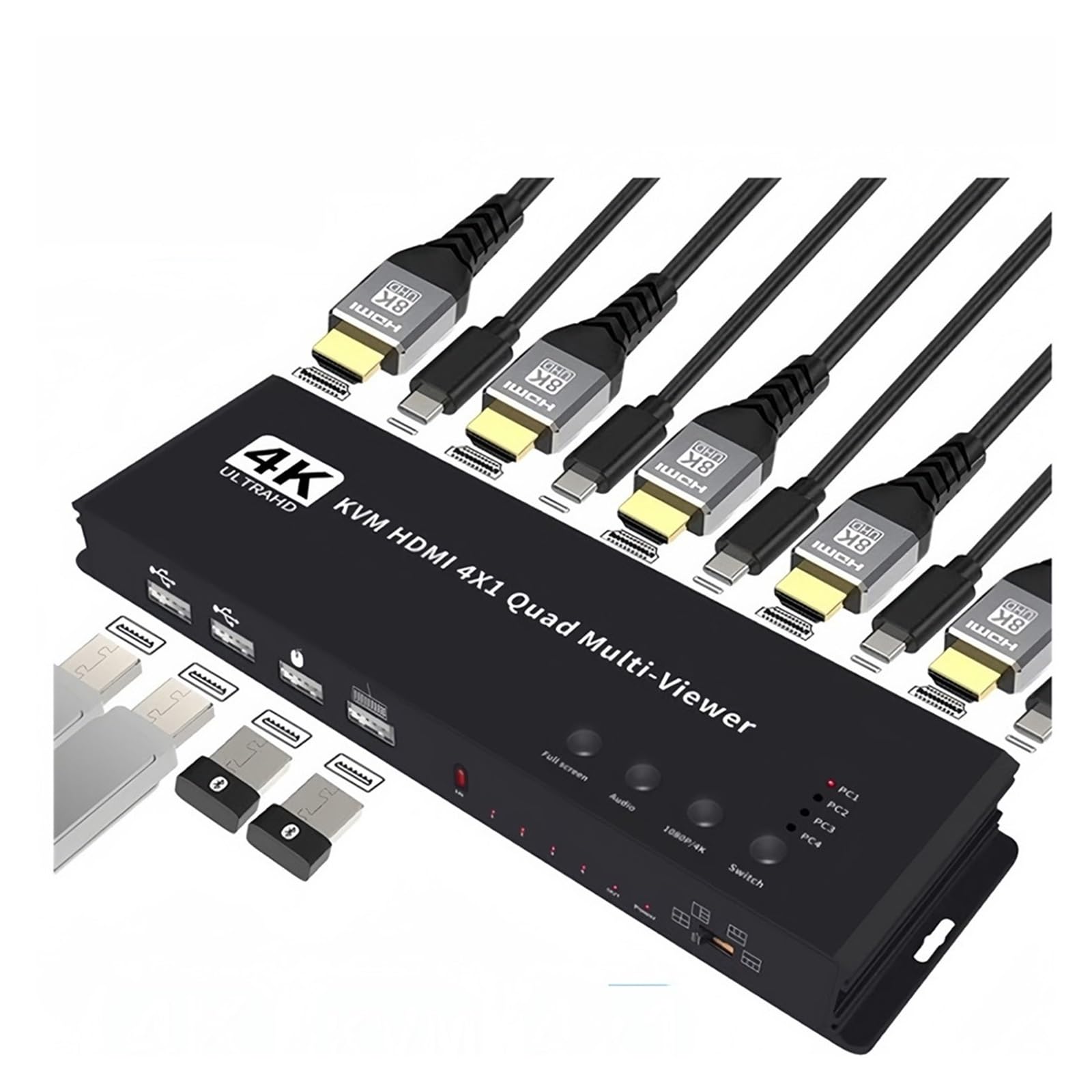 4 in 1 Out KVM HDMI Multiviewer Switch 4K HDMI KVM Video Cutting 4X1 Seamless Quad Multi-viewer KVM Switcher for 4 Computer PC-image-47