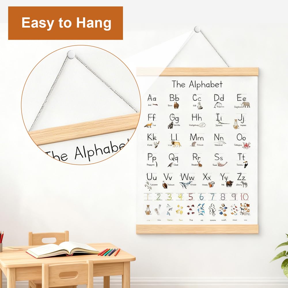 Affiche Alphabet Poster ABC Enfants Abecedaire Mural 40 x 30 cm pour Crèches Écoles Primaires
