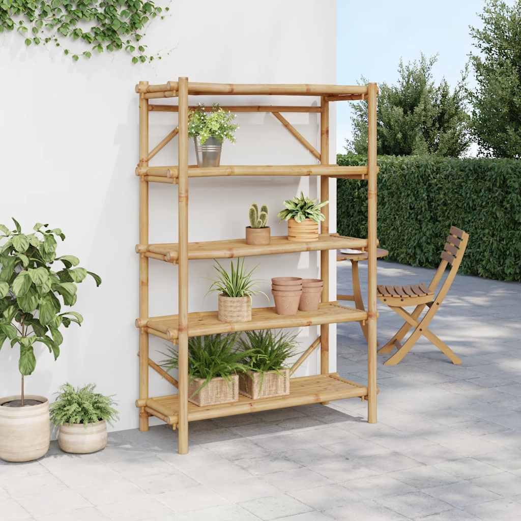 Scaffale in bambù, 100 x 40 x 150 cm, con 5 ripiani, scaffale aperto in bambù con design a doghe per ventilazione, robusto scaffale per libri e decorazioni