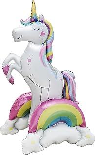 Giant Standing Unicorn foil Balloon, 3D Magical Rainbow Cloud Unicorn Pa...
