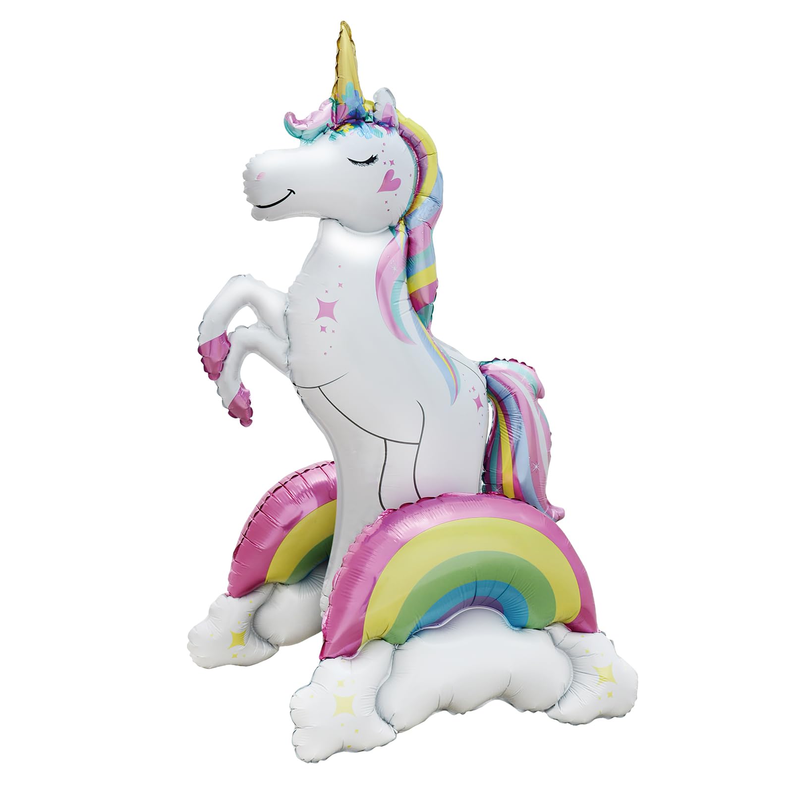 Giant Standing Unicorn foil Balloon, 3D Magical Rainbow Cloud Unicorn Party Balloons, Girls Birthday Wedding Baby Shower Decorations Party Supplies (