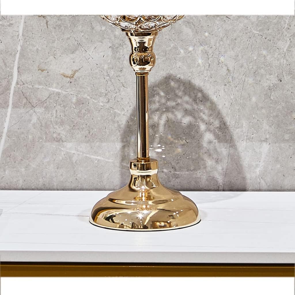 Crystal Tealight Candle Holder Candlestick Glass Pillar Candlesticks Wedding Table Centerpieces Party Home Decoration Candlestick (Color : Brass) (B)