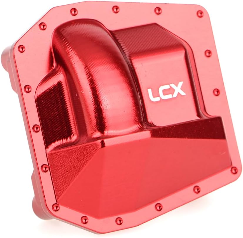 LCX Racing 1/6th RC Crawler Car CNC Aluminum Front Rear Axle AR90 Diff Cover Axle Housing Differential Cover for RC Car Axial SCX6 AXI05000, Upgrades Patrs Accessories (Red)