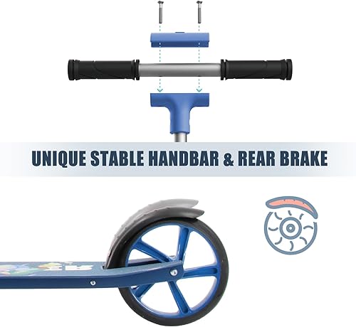 Miniatura 9 de Patinete para mayores de 6 años, niños, adolescentes y adultos. Carga máxima de 240 libras. Plegable, ligero, ruedas grandes de 8 pulgadas para
