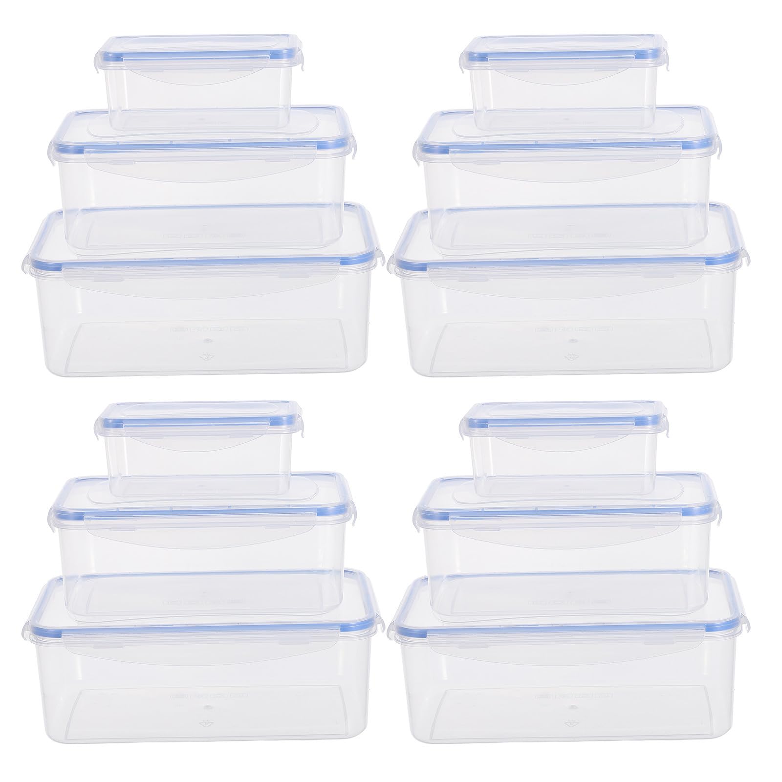 OSALADI Set 12 Pezzi Contenitori Plastica con Coperchio per Alimenti 500ml-2500ml, Sicuri per Alimenti, Ermetici, per Cucina e Casa