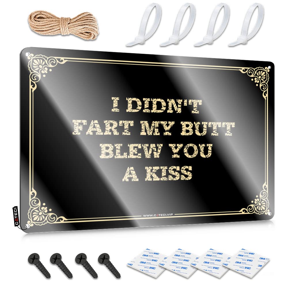 MGHTLCCME Things For Boys Room I Didn'T Fart My Butt Blew You A Kiss Tin Sign Metal Signs For Home Decor Home Bar Decor(20X30CM)