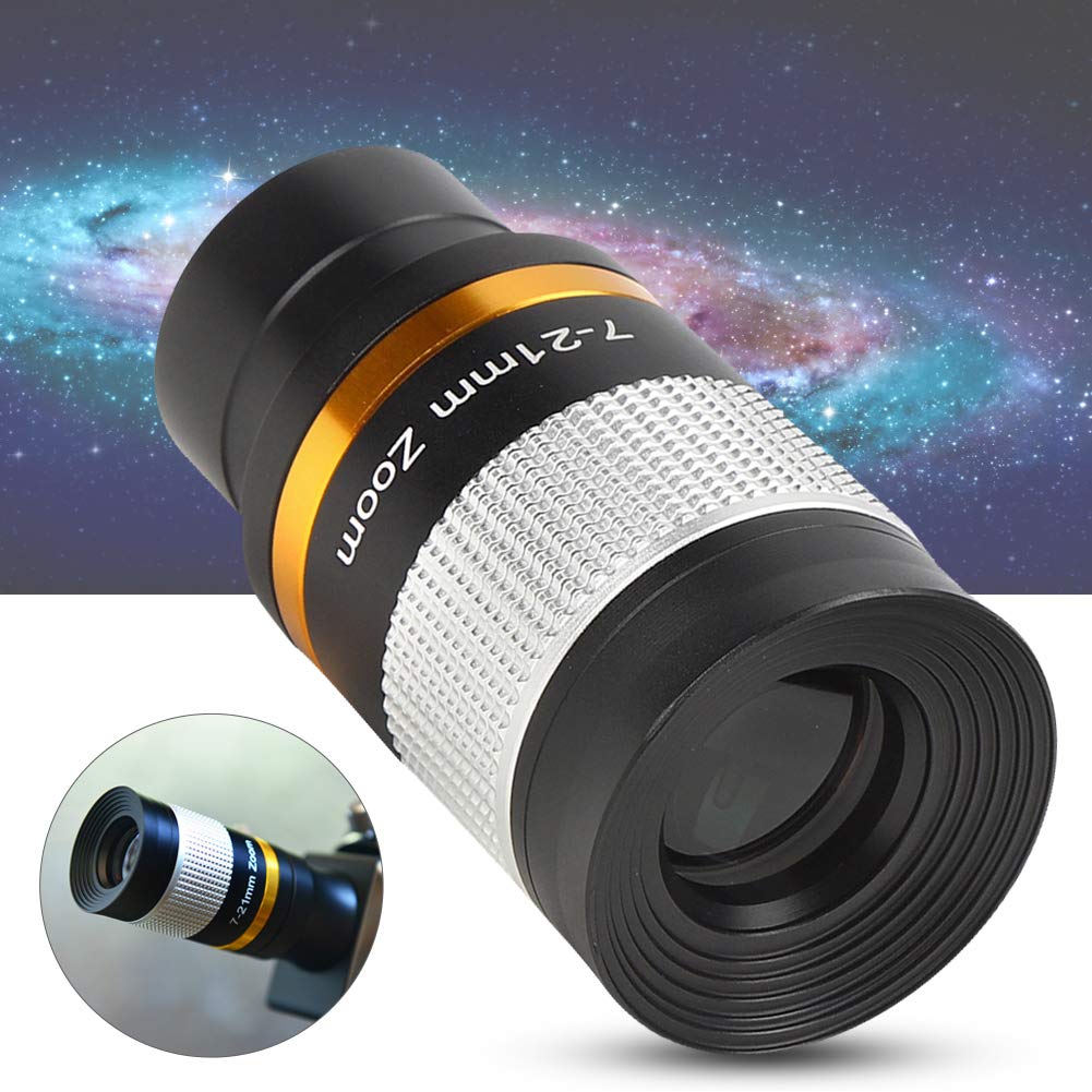 Oculare zoom per telescopio, oculare telescopio zoom da 7 a 21 mm da 1,25 pollici, accessori telescopi per telescopi astronomici visivi