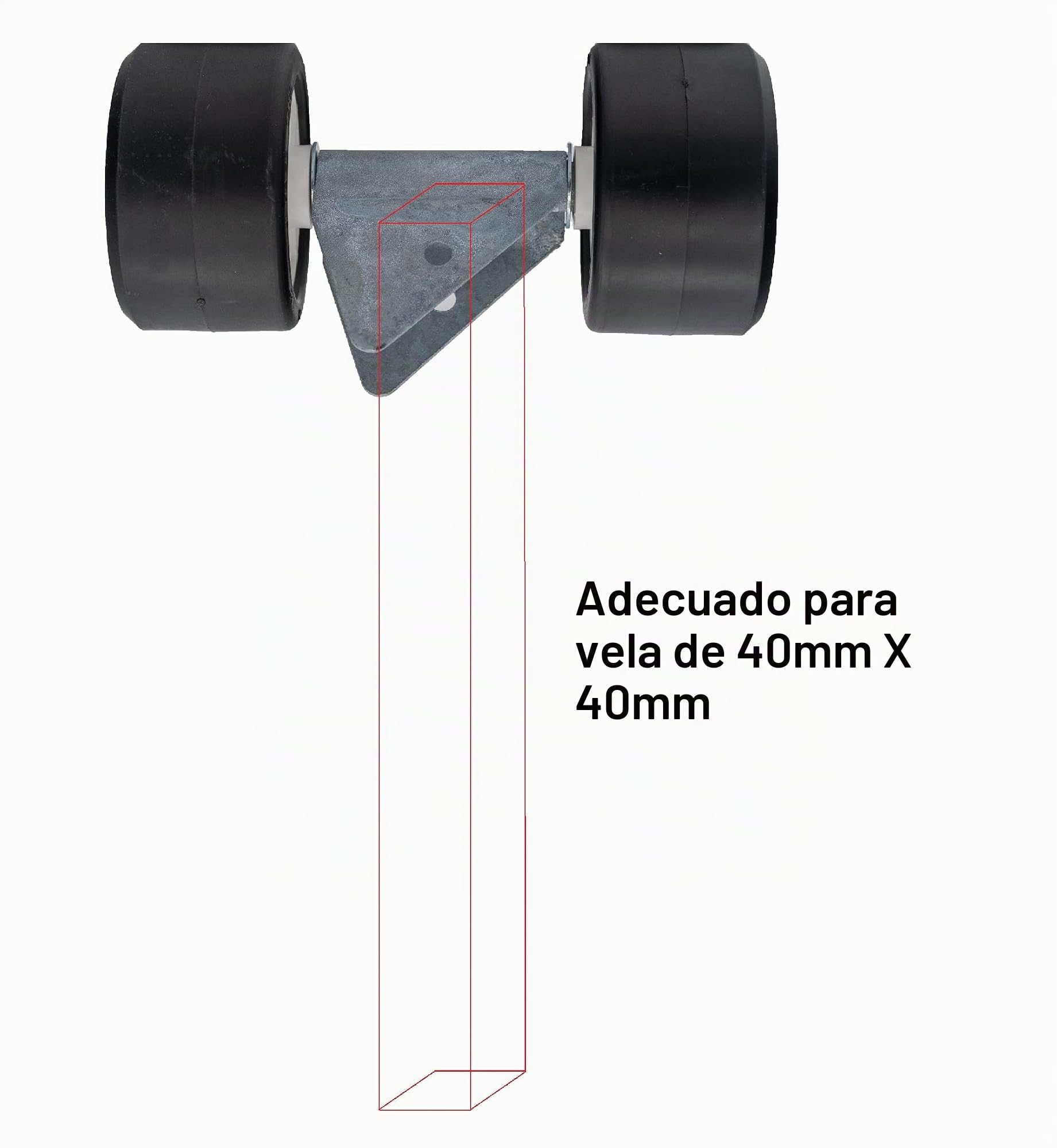2X Rodillos Remolque Barco, guijarros diámetro 120 mm, para Tubo de Vela 40 x 40, envío ofrecido