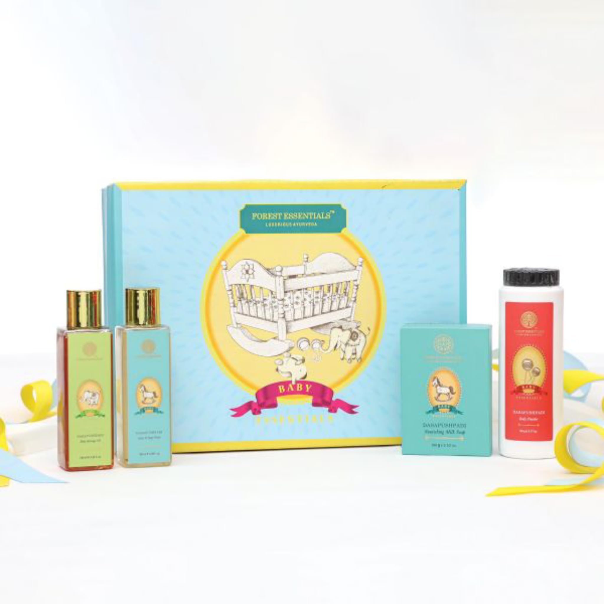 Forest Essentials Baby Gift Box Dasapushpadi | Ayurvedic Skincare & Haircare Set for Babies | Gentle Care for Newborns & Infants-image-14