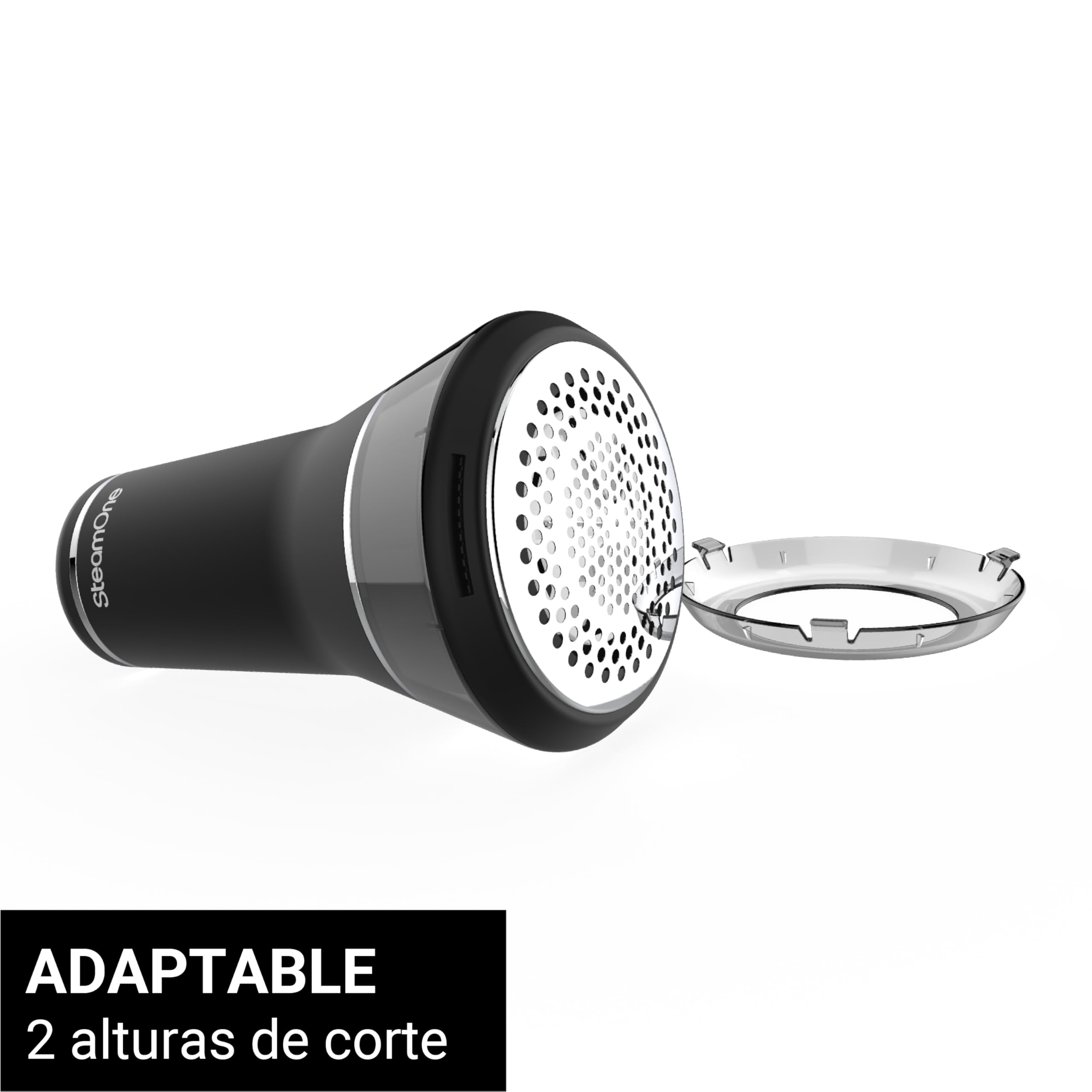 STEAMONE - Afilador de Peluches - Depósito XL - Afilador con 6 Cuchillas de Acero Inoxidable - Cortador de Peluches con Mango ergonómico - Práctico y eficaz - Recargable con Cable USB C- RP30B