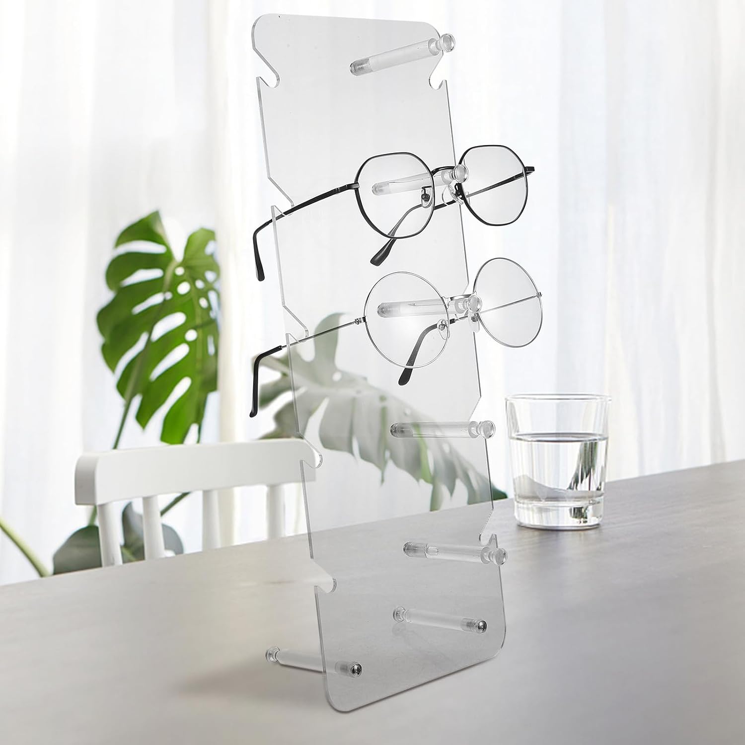 Acrylic Sunglasses Stand Multi Layer Eyeglasses Display Rack | Tabletop Use, Simple Elegant Look, Home Countertop and Store Setup