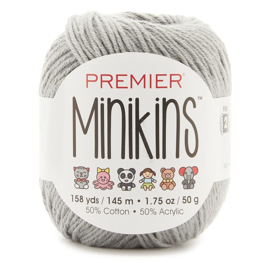 Premier Minikins Yarn-Dove pelote de fil coton gris doux 50g