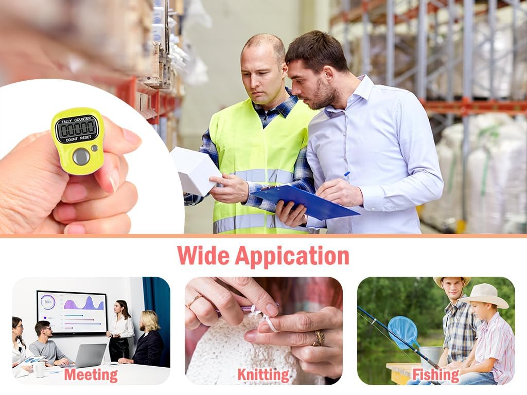 Aarvi Mini Hand Tally Counter Finger Ring Digital Electronic Head Count, Jap Counter Machine for Mantra Jap Cricket Umpire and Various Counting Purpose Small TC (Set of 2) 4