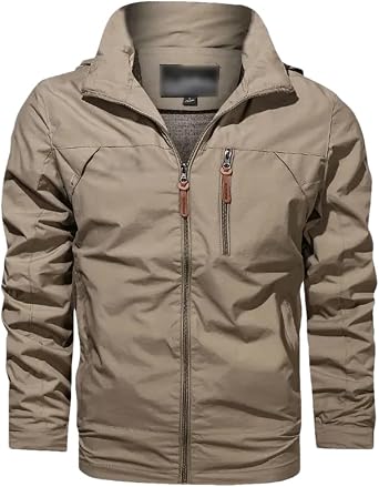 REHJJDFD Men Military Jackets Outdoor Hooded Thin Windbreaker Coats Hiking Sports Outwears