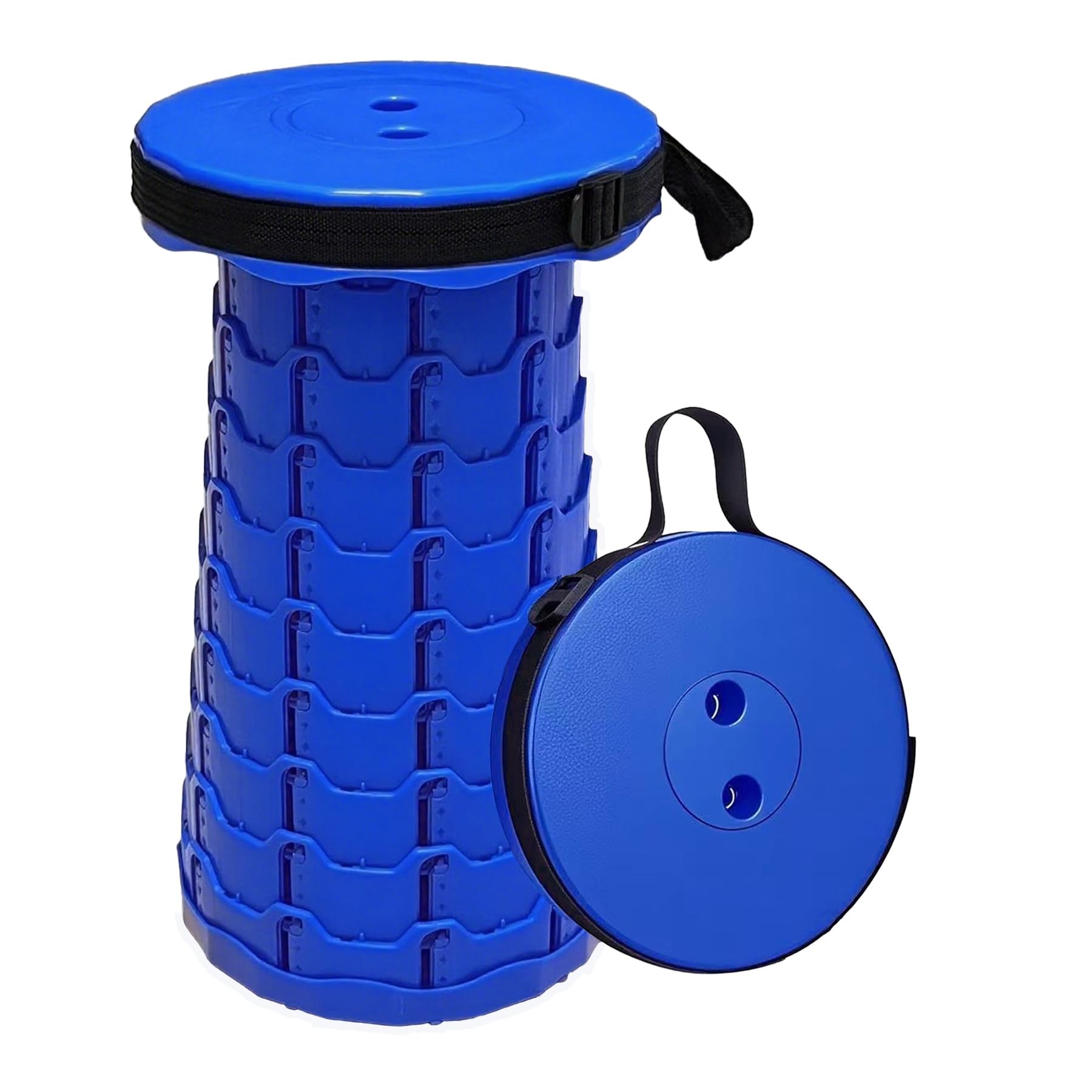 Surbootime Portable Folding Stool, Height Adjustable Telescopic Stool, Lightweight, Portable and Durable, Suitable for Outdoor Camping, Fishing, BBQ and Hiking, Indoor Kitchen, Bearing 440 lbs (blue)