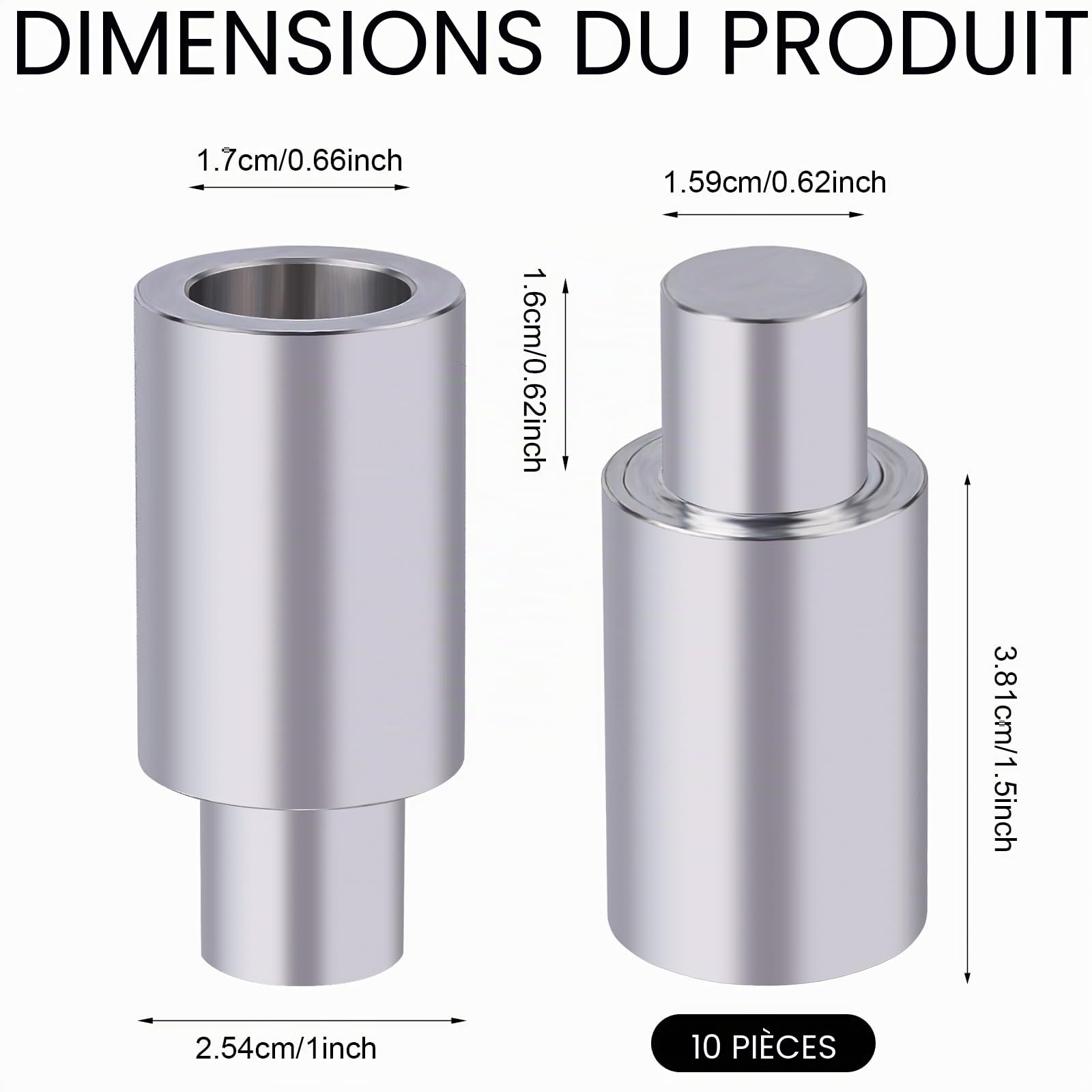 Lot de 10 goupilles d'arrêt pour table de soudage, 3,8 x 2,6 x 1,5 cm, accessoires de table de soudage en alliage d'aluminium, kit de fixation pour table de soudage portable
