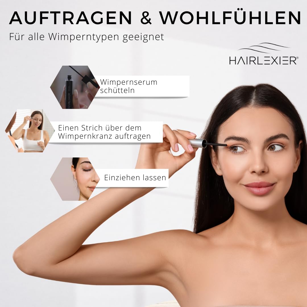 Wimpernserum “NEVERENDING LASHES” Wimpernpflege • Natürliches Serum für längere und dichtere Wimpern - 3 ml