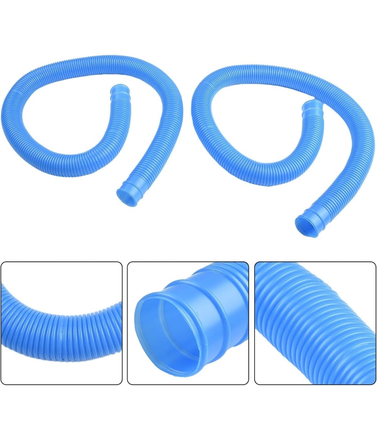 Schwimmbadschlauch, spiralförmige Wicklungsstruktur, Poolschlauch 32mm für Poolpumpen, für 1-1/4 Zoll Zubehörschlauch, Blau, 8 Stück