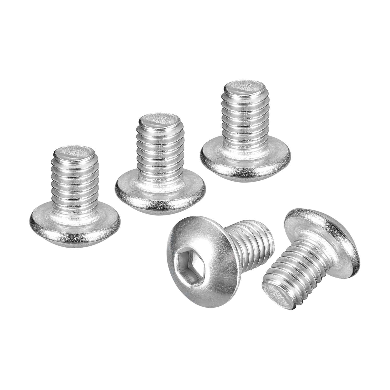 DTGN M5-0.8x6mm Button Head Socket Cap Screws - 60Pack - Good for Road Bicycle, Mountain Bike, Auto, Motorcycle - 304 Stainless Steel Whitewashed - Hex Socket Drive Fasteners โ image 1