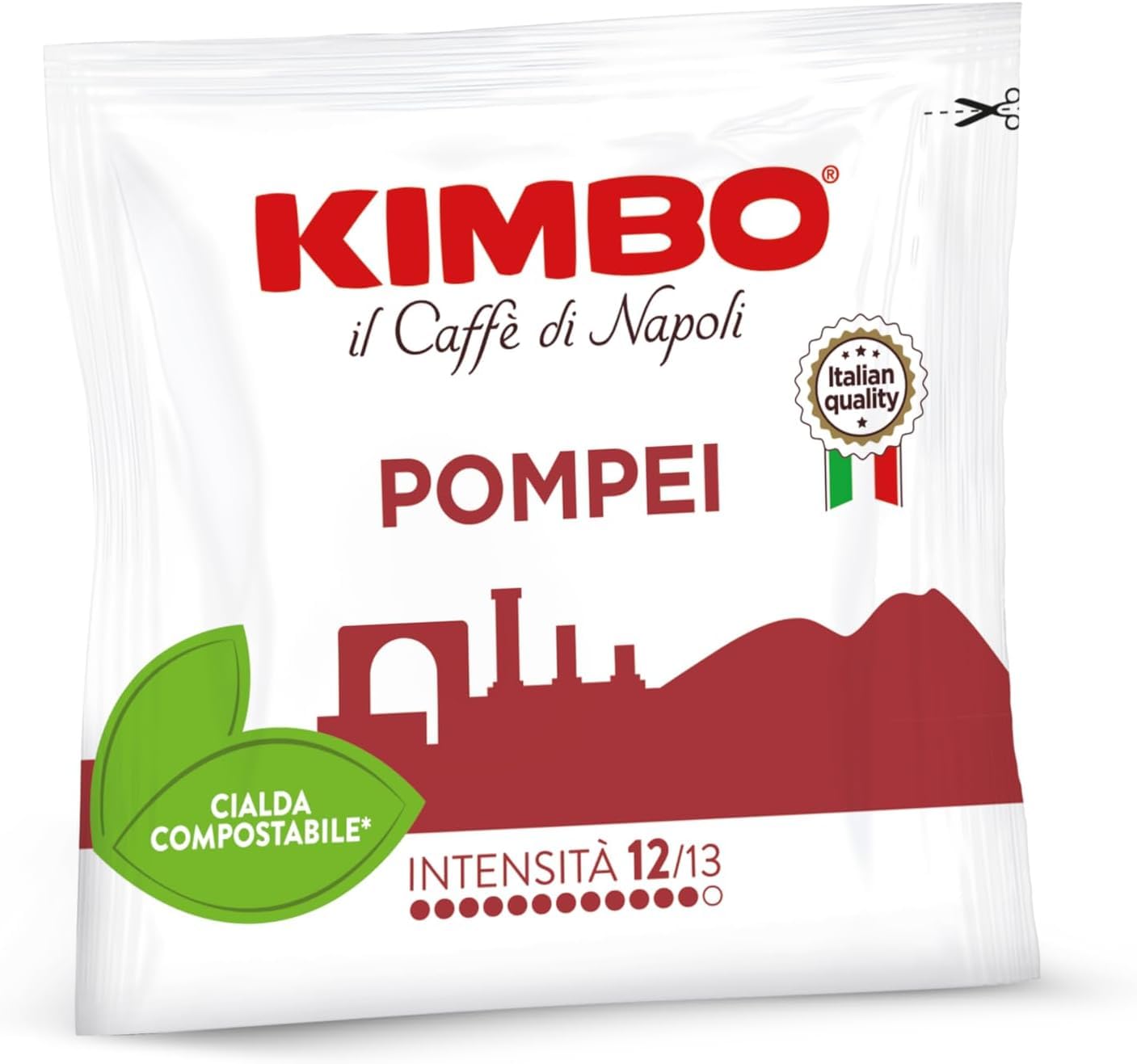 2X KIMBO Pompei Kaffeepads, 150 Cialde Compostabili, Intensität 12/13, Neapolitanischer Espresso,+Italy shop Kostenloser Schlüsselanhänger