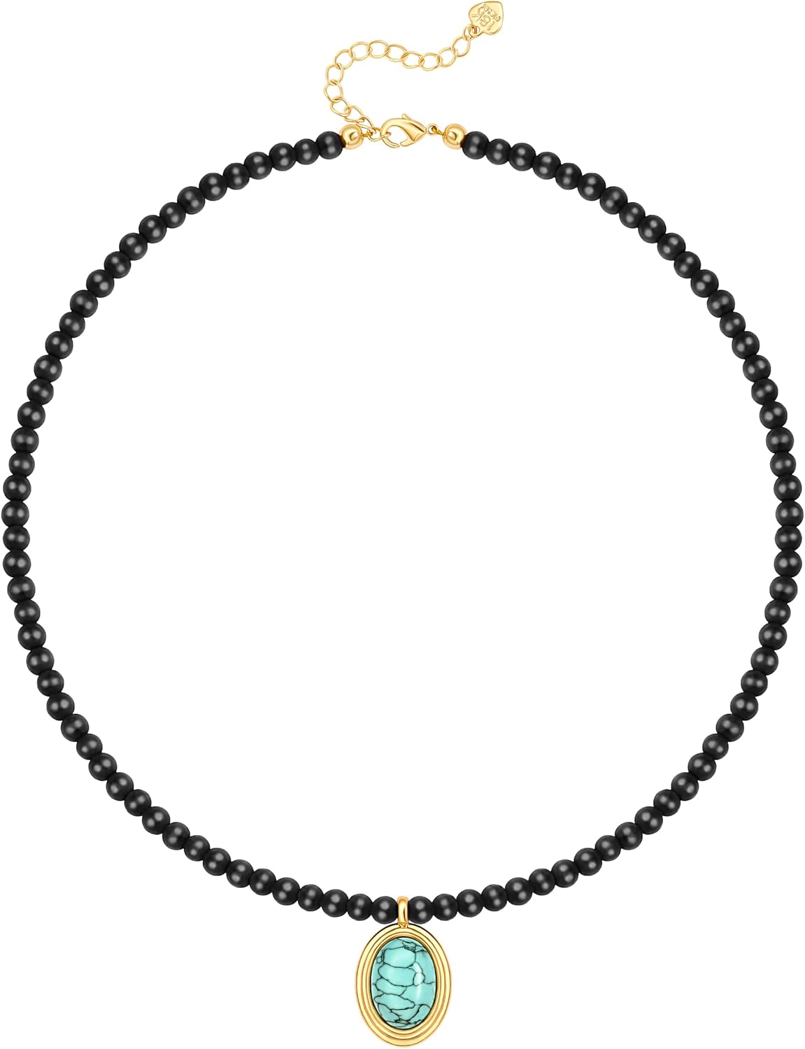 18k Gold Plated Chain Link Necklace for Women, Baroque Pearl/Compass Pendant Necklace