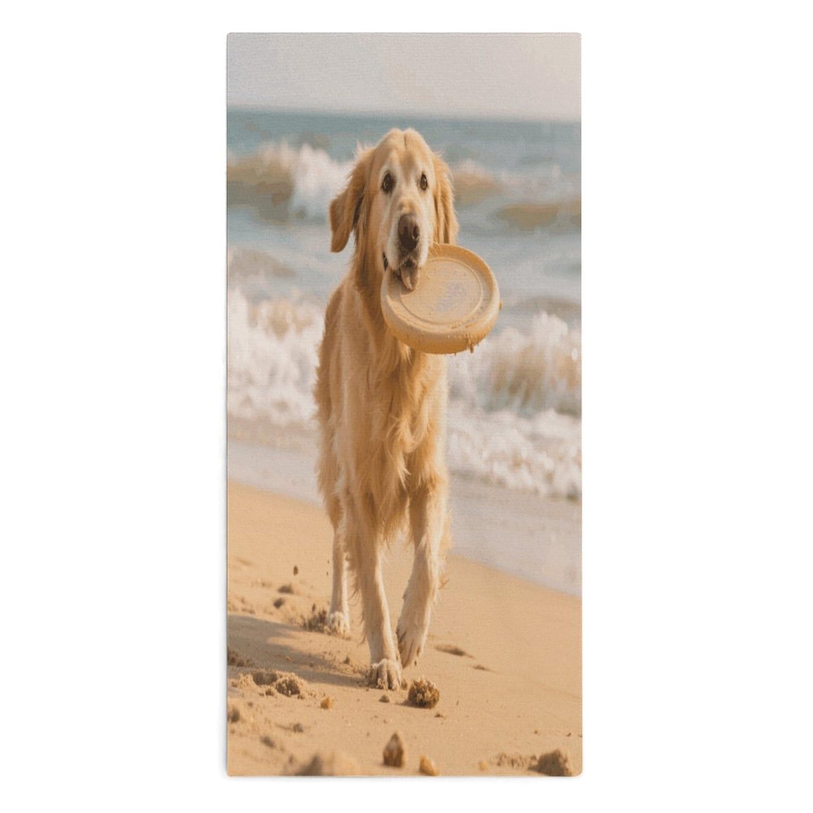 YUXBVKRS Golden Retriever Dog Hand Towels for Bathroom 14x29 Inch