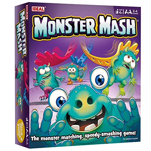 IDEAL | Monster Mash: The Monster Matching, Juego de aplastamiento rápido | Juegos para niños | para 2-4 Jugadores | A Partir de 4 años