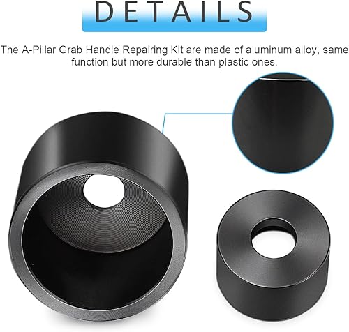 Miniatura 5 de auovo Un kit de reparación de mango de agarre de pilar se adapta a aleación de aluminio Ram 1500 2500 3500 2002-2009 (negro)