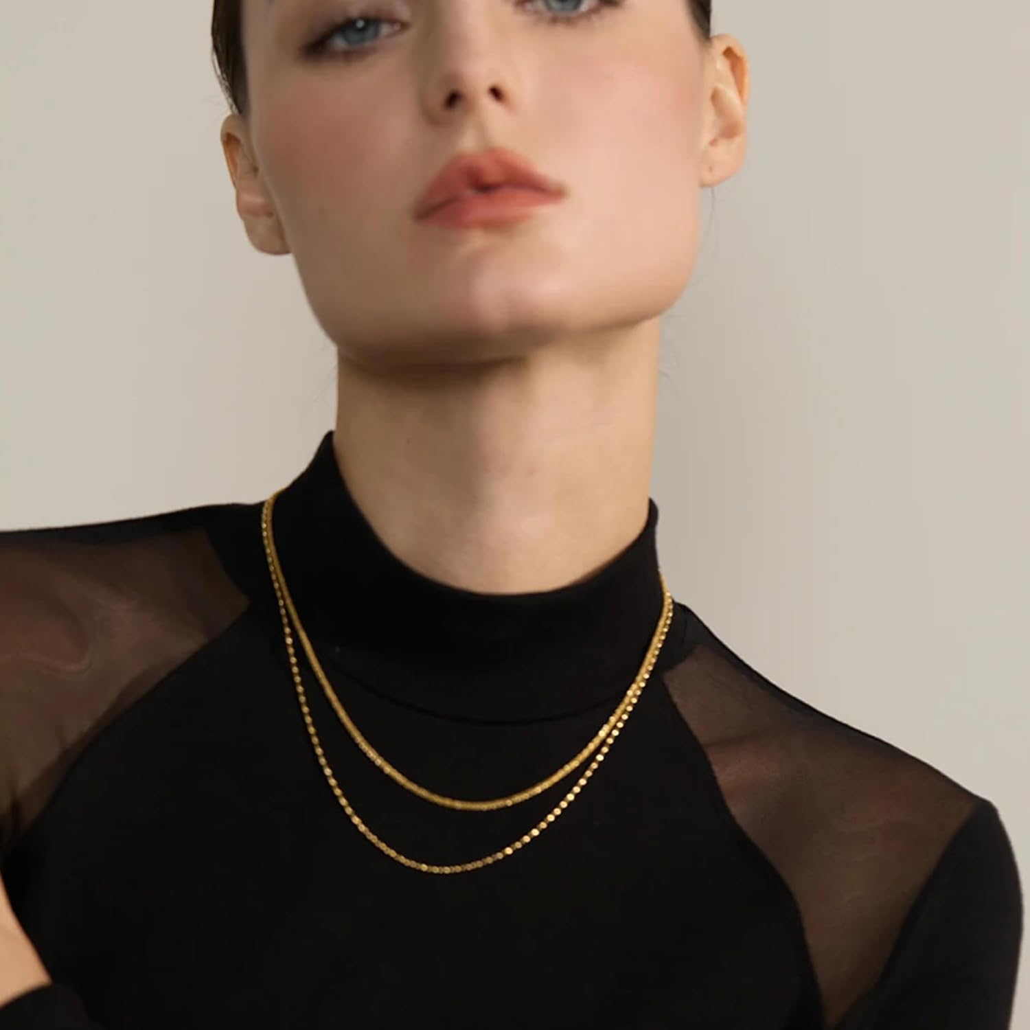 Mchic Gold Pearl Necklaces for Women Trendy: Dainty Layered Necklace 18K Real Gold Plated Waterproof Non Tarnish Chain Choker Stack Simple Necklaces Jewelry Gift for Women - Image 2