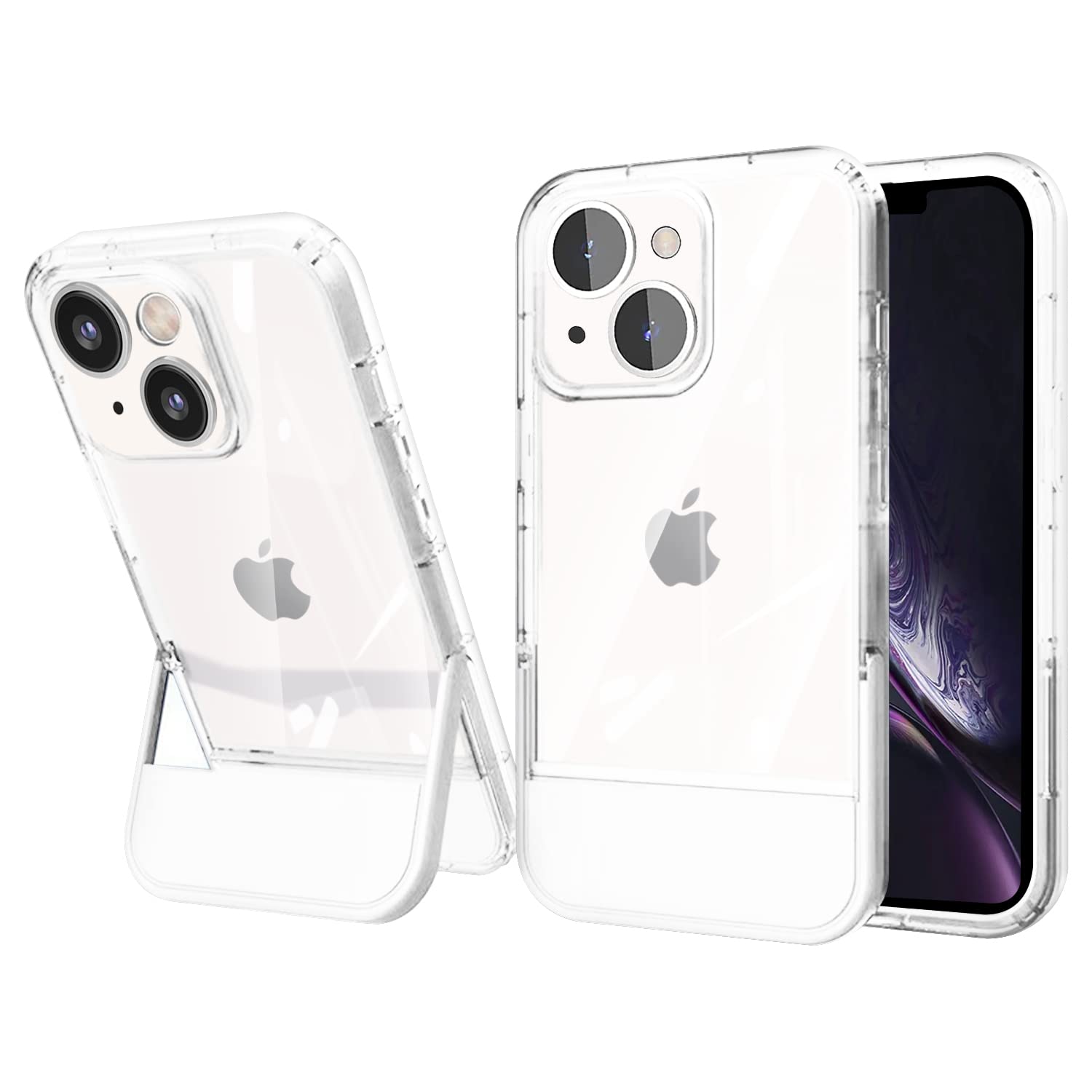 Amazon.co.jp: iPhone 14 用ケース クリア 耐衝撃 スタンド付き 透明 