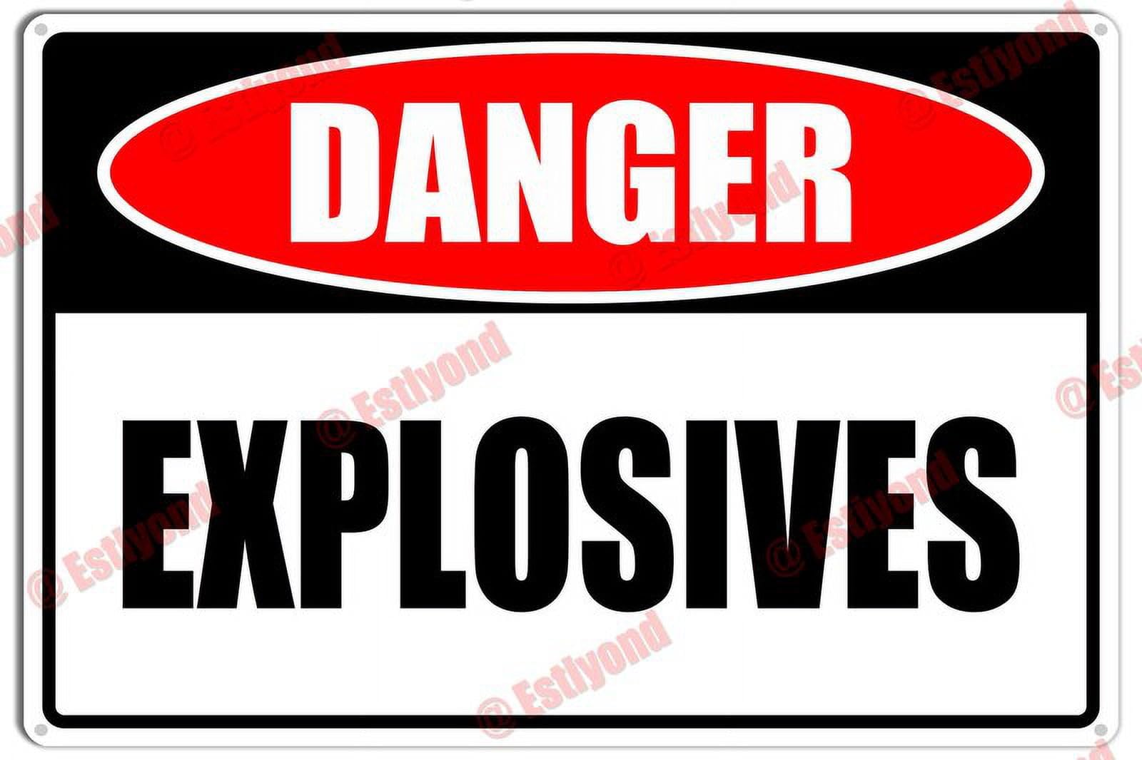 peiyeety Explosives Caution Warning Notice Aluminum Metal Sign 12x16 Inches