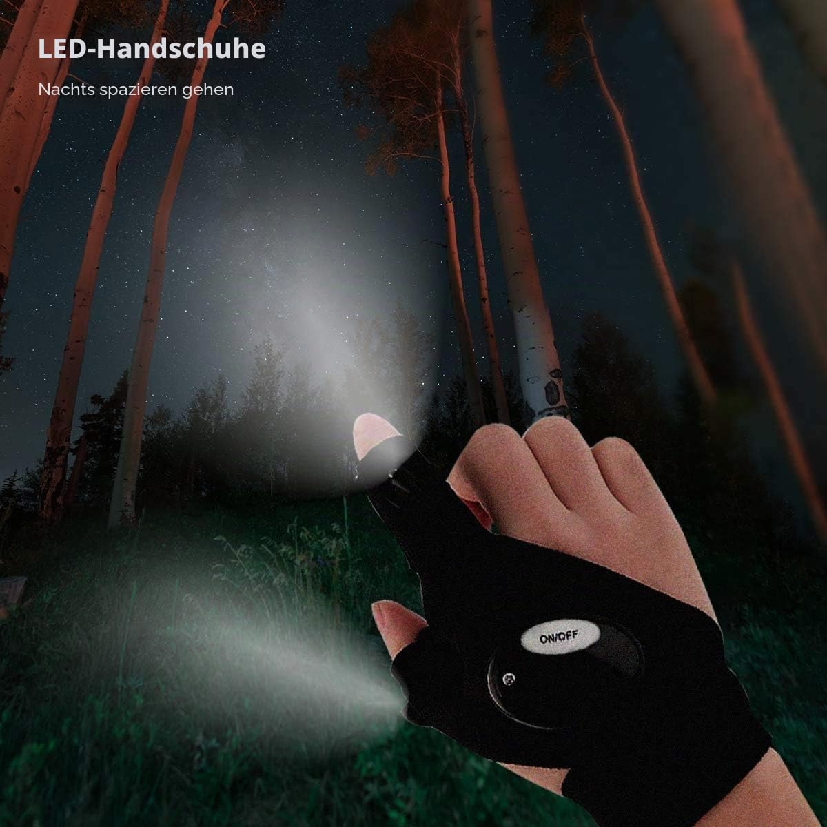 2 LED-Taschenlampen-Handschuhe für den Außenbereich, Arbeitshandschuhe mit Licht für dunkle Orte, Angeln, Camping und Wandern und Werkzeuge, Geschenke für Heimwerker, Männer, Heimwerker, Geburtstag Baumarkt