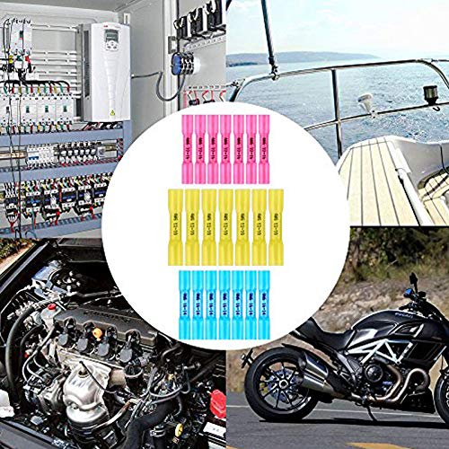Davitu Terminals - 330/200/100PCS Heat Shrink Butt Connectors-Waterproof Electrical Wire Connectors-Insulated Crimp Connectors Butt Splice - (Color: 330Pcs)