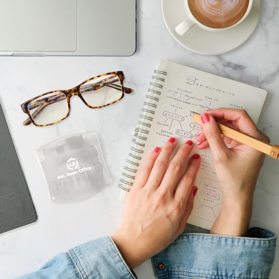 LD Products Clear Mini Office Supply Kit Portable Case with Scissors, Paper Clips, Tape Dispenser, Pencil Sharpener, Stapler & Staple Remover image 7 of 8 B0857D4KKH