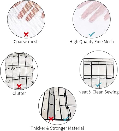 Miniatura 3 de Aosome Organizador de despensa colgante sobre la puerta, 24 bolsillos grandes de malla para puerta, bolsa de almacenamiento para juguetes de zapatos