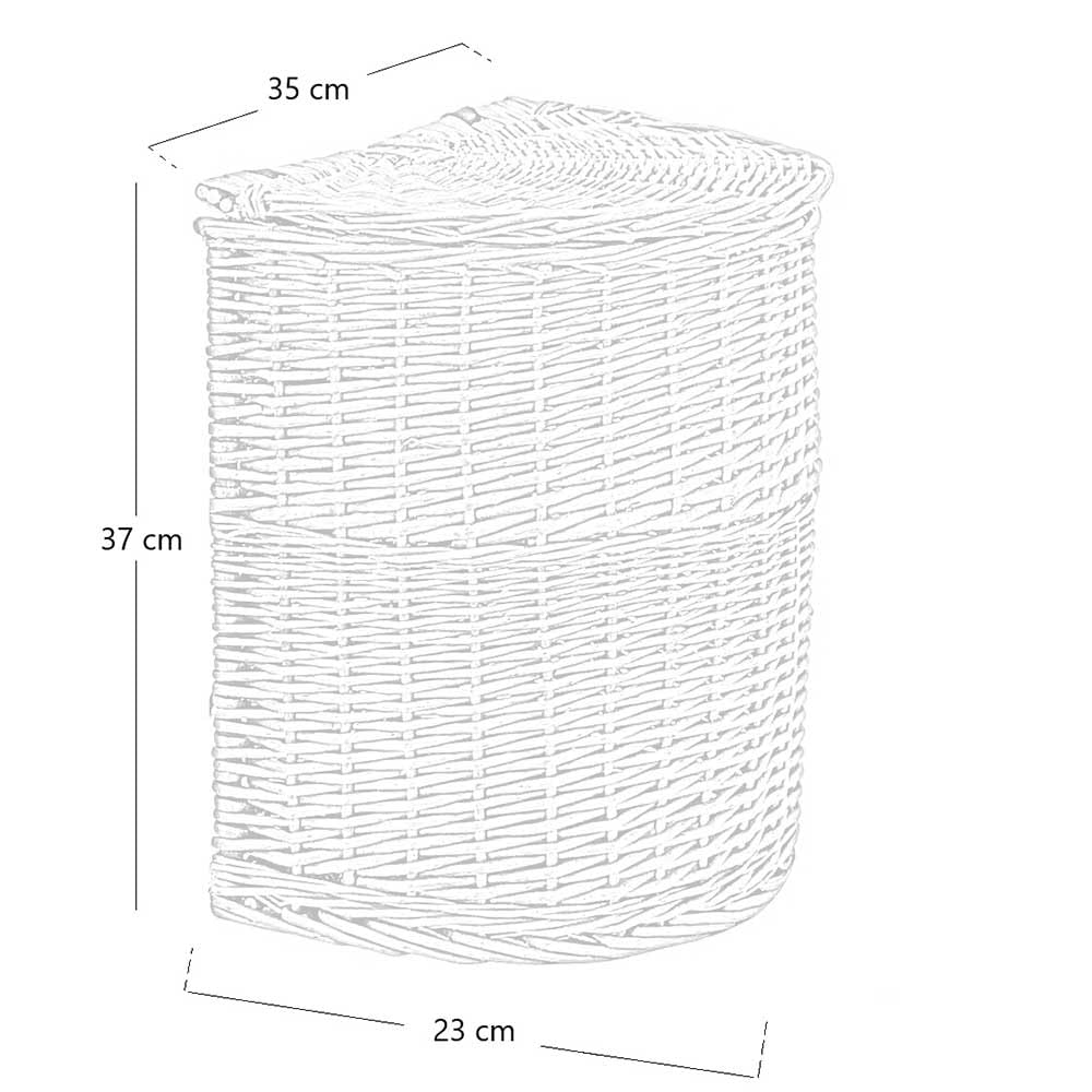 Cesto contenitore cestino in vimini gerla con coperchio e tracolla 35 cm x 23 cm h 37