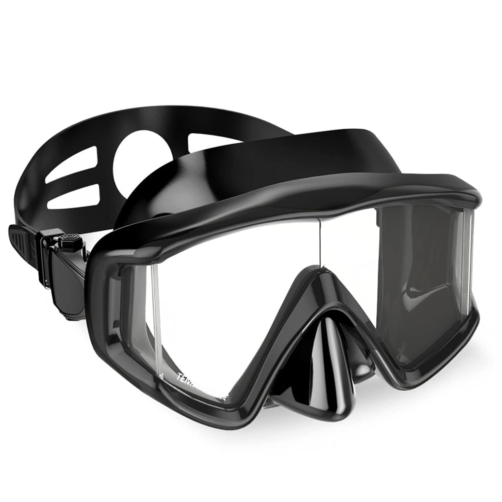 Tauchmaske, Schnorchelausrüstung, Kinder und Erwachsene, Schnorchelmaske, Taucherbrille, Silikon-Schwimmbrille mit Nasenschutz für Tauchen, Freitauchen, Speerfischen (rot)