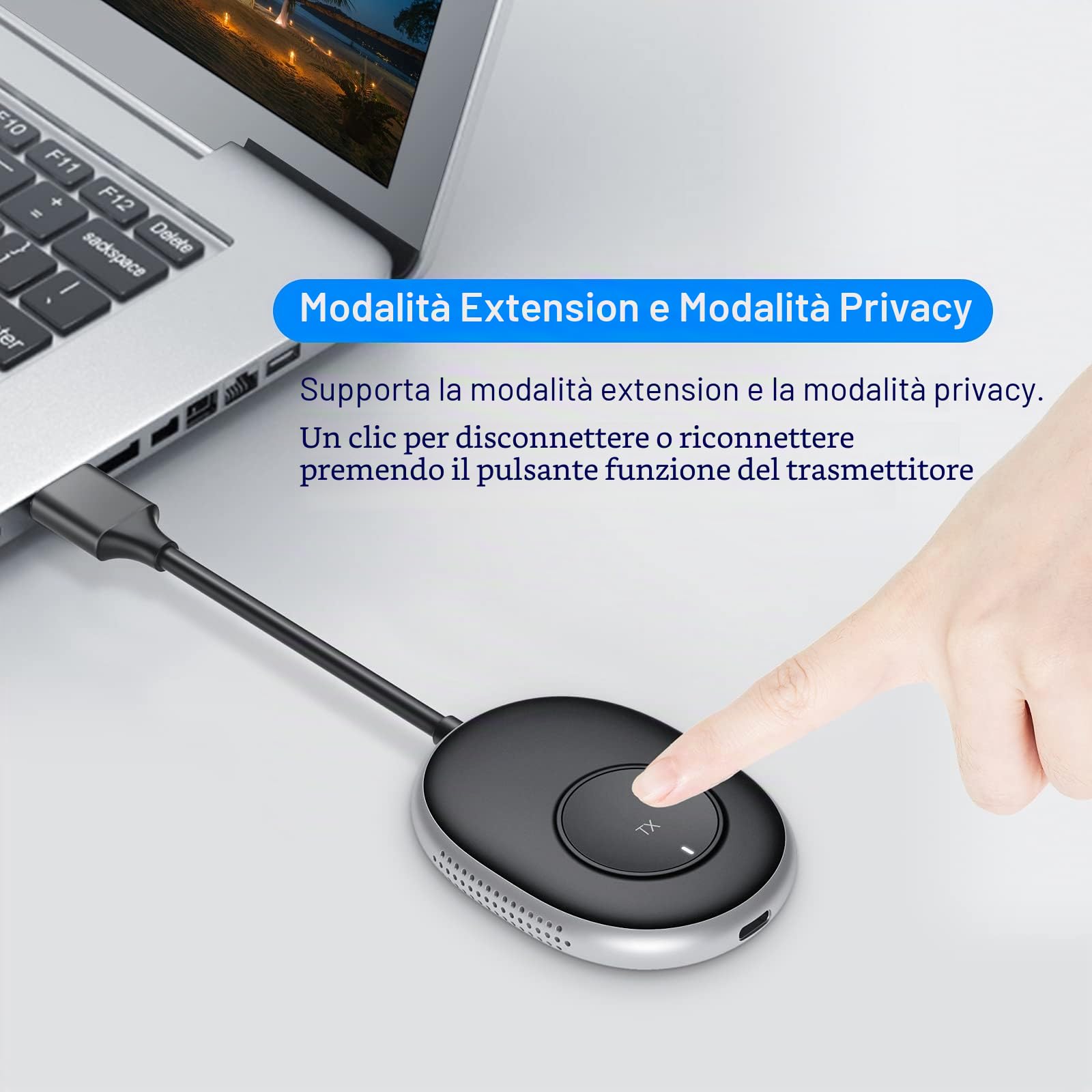 1080P Trasmettitore e Ricevitore HDMI Wireless, Adattatore Estensore Dongle HDMI Wireless per Segnali HDMI da Laptop, PC, Smartphone, Tablet da Visualizzare su HDTV, Monitor o Proiettore