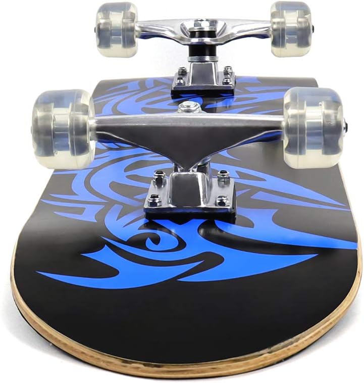 ChromeWheels 31 inch Skateboard Double Kick Skate Board Cruiser Longboard 8 Layer Maple Deck Skateboards for Kids and Beginners