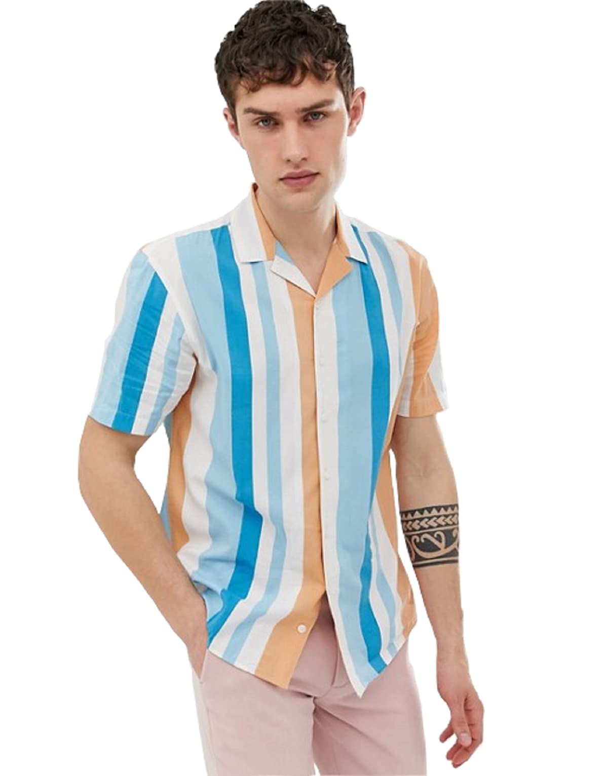 UNIBLISSMen's Casual Shirt Printed Rayon HalfSleeve