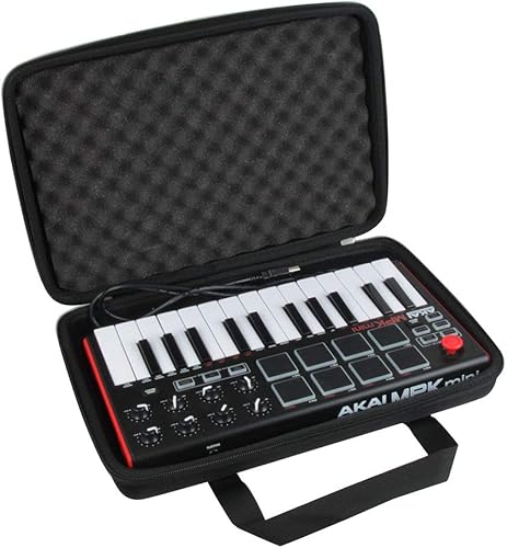 Hermitshell Akai Professional MPK Mini MKII - Funda de viaje rígida para teclado MIDI USB portátil de 25 teclas (negro)